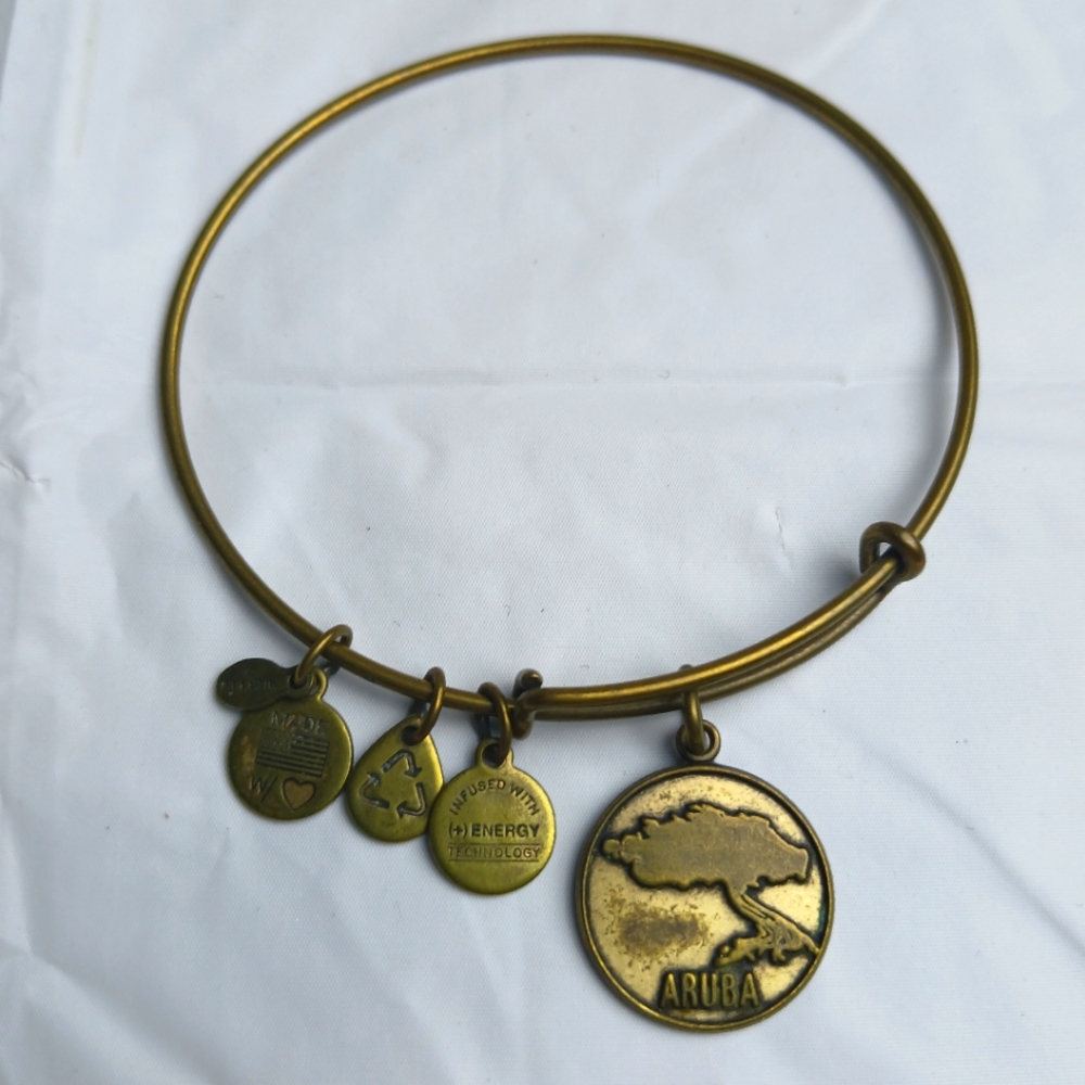 Alex and Ani 2014 ARUBA Charm‎ Bangle Bracelet/Gold Colored